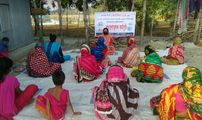 কোটালীপাড়ায় কোভিড -১৯ মোকাবেলায় জন সচেতনতা মূলক উঠান বৈঠাক