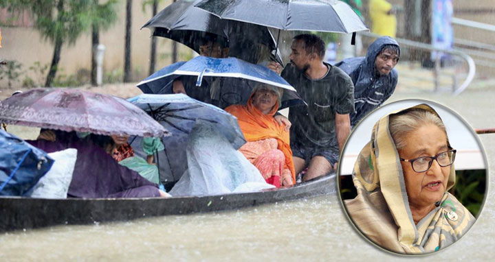 নেতাকর্মীদের বন্যার্তদের পাশে দাঁড়ানোর নির্দেশ প্রধানমন্ত্রীর