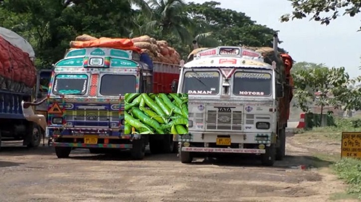 দেশে পৌছেছে ট্রাক ভারতীয় কাঁচা মরিচ 