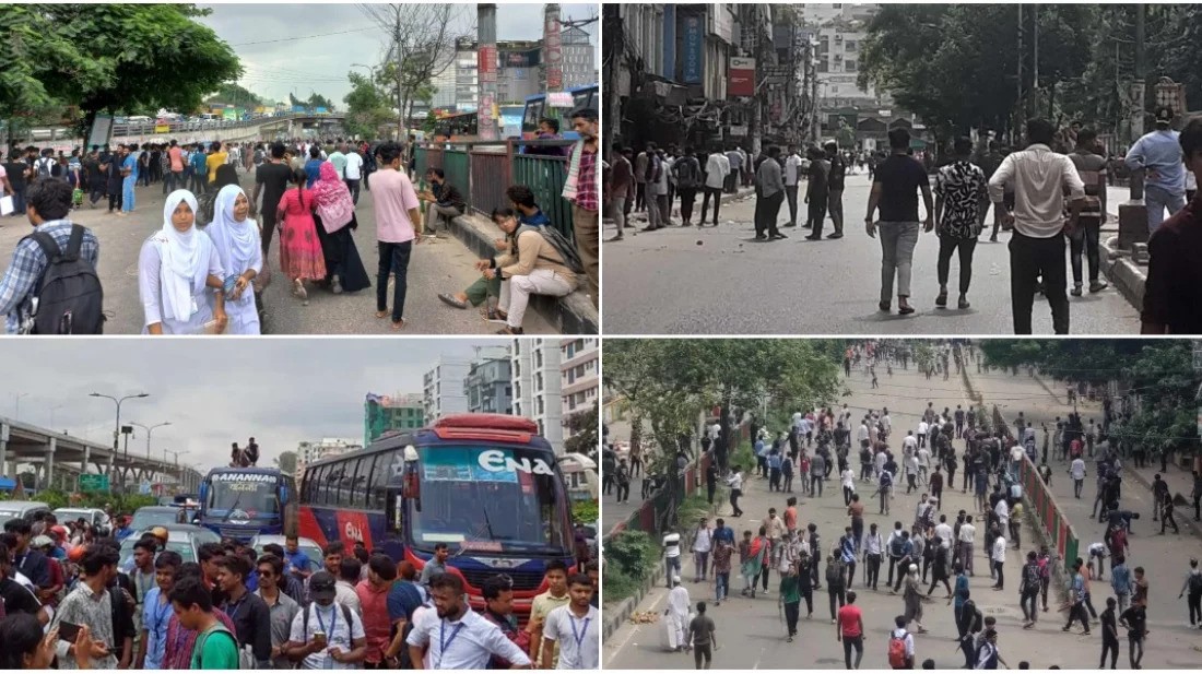 শিক্ষার্থীদের আন্দোলনে অচল ঢাকা