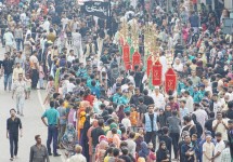 কঠোর নিরাপত্তায় রাজধানীতে তাজিয়া মিছিল অনুষ্ঠিত